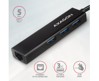 Axagon HMC-GL3A SuperSpeed USB-C hub + gigabit LAN - 1485459 - zdjęcie 3